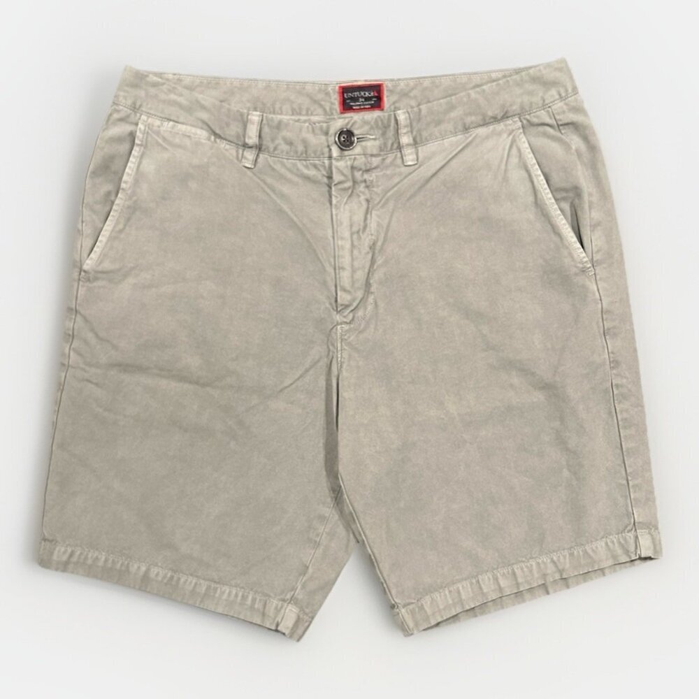 UNTUCKit Chino Shorts Men's Size 34 Gray 9" Inseam Pima Cotton Twill Preppy